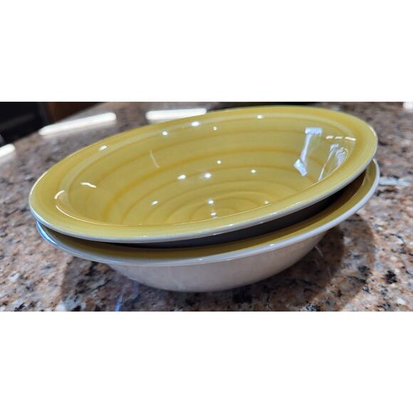 Phillip & Richard Swirl Yellow Bowls 7" Hand Painted (Set Of 2) - Picture 7 of 15